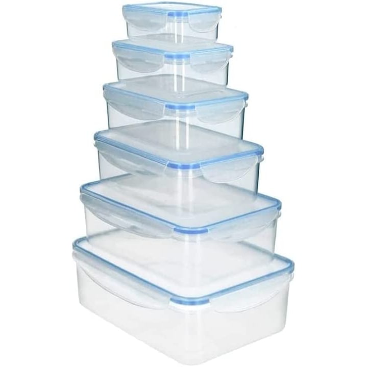 Juego Recipientes Cierres Hermeticos Plastico Rectangulares (6 Piezas)