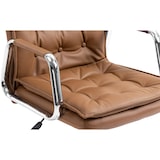 thumbnail of Chaise de bureau Sotira en cuir véritable Marron clair
