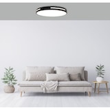 thumbnail of LED-Deckenleuchte 40W mit einstellbarem Lichtton und dimmbar, mit Fernbedienung + APP, Ø40cm, Schwarz.