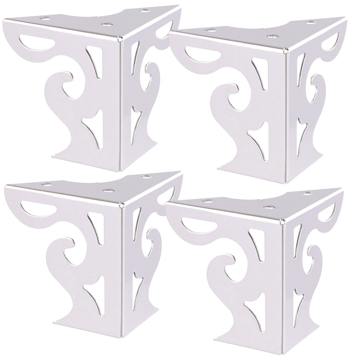 WAGNER Möbelfüße SOFA WINGS 4tlg. Set - 8 x 8 x 10 cm, Stahl verchromt, Anschraubplatte, für Palettenmöbel - 12042004