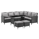 thumbnail of SVITA MADISON polyrattan dining set tuinmeubelset rotan lounge hoekbank zwart