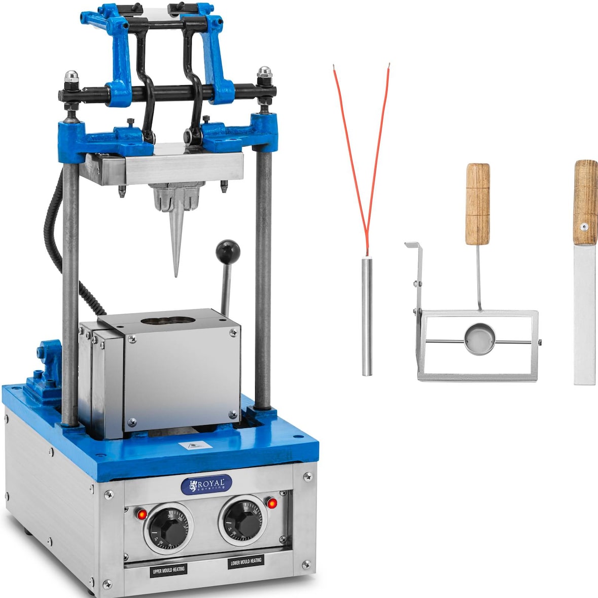 Royal Catering - Wafelijzer voor ijshoorntjes - 50 - 60 Wafels/h - 74 x 124 mm -