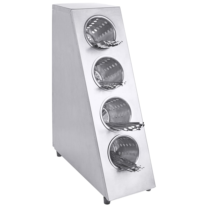 Contacto Besteckbehälter Tower, Edelstahl 18/0, 32 x 15x 53 cm, 4 Löcher, grau