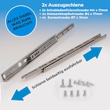 thumbnail of Schubladenschienen 2 STÜCK Teilauszug Rollenauszug Kugelführung H 17 L 470 mm