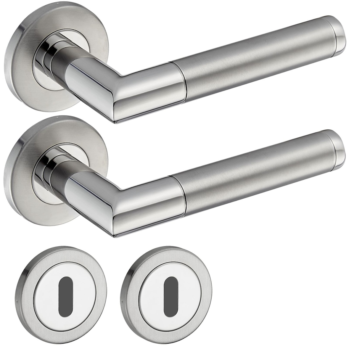 Türgriff Edelstahl Türgarnitur Türdrücker Türbeschlag Türklinke Innentür Bad WC ELEN BB Garnitur-SET