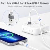thumbnail of USB auf USB C Adapter für iPhone Typ C Buchse zu USBA Stecker Ladegerät Netzteil für iPad 10 Mini 7 Air 6,Apple Watch 8 9 10 11,Samsung S25