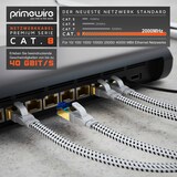 thumbnail of Primewire Flachbandpatchkabel CAT 8 mit Baumwollummantelung - Gigabit Ethernet LAN Kabel - 40 Gbit/s - S/FTP PIMF Schirmung - Netzwerkkabel - 0,5m