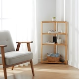thumbnail of Estante de canto em bambu com 3 níveis Canoply 80x36.5x33.5cm Natural 7house