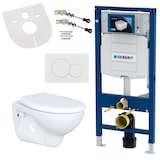 thumbnail of Wand-Tiefspül-WC mit WC-Sitz Komplettset – mit passendem Geberit UP320 Vorwandelement