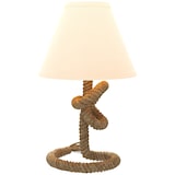 thumbnail of HOMCOM lámpara de mesa LED con base de metal cuerda de lino y pantalla de tela bombilla E27 de max.40W luces de blanco cálido Ø28x45,5 cm