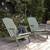 thumbnail of Lot de 2 fauteuils pliant en bois d'eucalyptus vert cactus