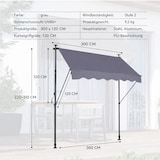 thumbnail of Balkonmarkise Aluminium dunkelgrau 200x150x220-310 cm, höhenverstellbar