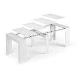 thumbnail of Dmora Consolle Compton, Tavolo da pranzo allungabile, Tavolo con allunghe multiuso estensibile fino a 10 posti, 51/237x90h78 cm, Bianco Lucido