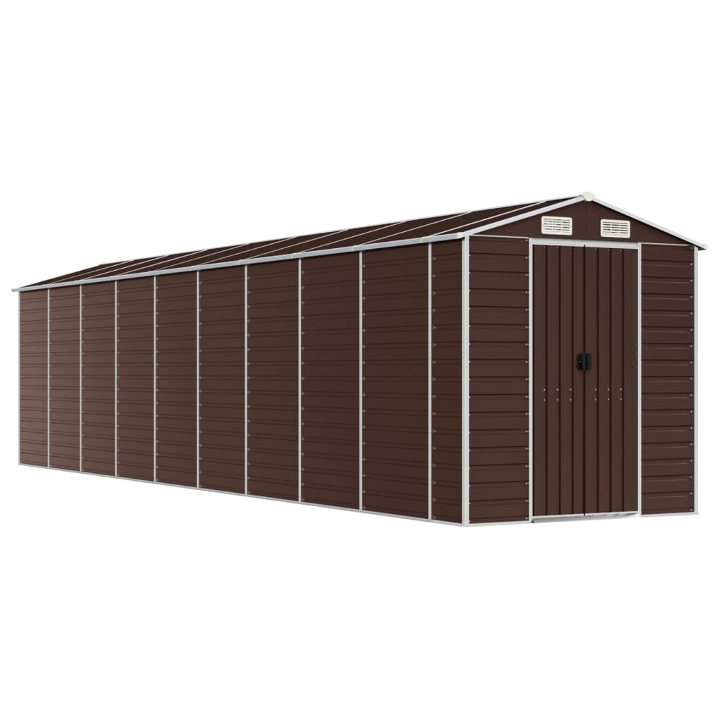 Helloshop26 - Gartenhaus Geräteschuppen Geräteschuppen robustes Gartenhäuschen 191 x 810 x 198 cm verzinkter Stahl braun 02_0022276