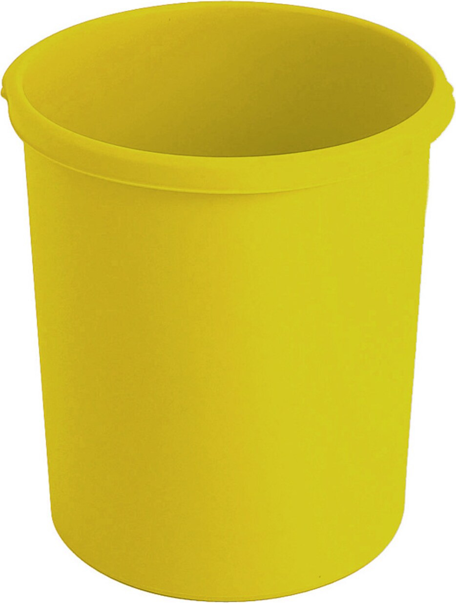 PROREGAL SparSet 4x Klassischer runder Papierkorb aus Kunststoff | 30 Liter | HxØ 41x37,5cm | Gelb