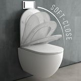 thumbnail of Alpenberger Toilette Spülrandlos Hänge-WC | Keramik Wand-WC mit Nanobeschichtung | Soft-Close WC Sitz | Rimless Tiefspül Klo Bad Gäste-WC Made In EU