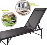 thumbnail of Tumbona jardín plegable y multiposición negra Aktive