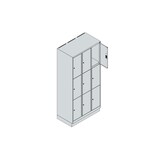 thumbnail of C+P Schließfachschränke Classic PLUS, Sockel, 9 Abteile, HxBxT 195x90x50cm, Zylinderschloss, Hellgrau/Enzianblau von PROREGAL