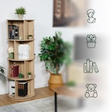 thumbnail of Relaxdays Bücherregal drehbar, 20 Fächer, H x D: 137 x 50 cm, Holzoptik, Drehregal für Bücher & DVDs, Bücherturm, natur