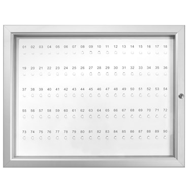 Danieli - Bacheca Portachiavi da Parete in Acciaio Laccato da 90 Ganci Numerati. Cornice in Alluminio, Chiavi  Incluse