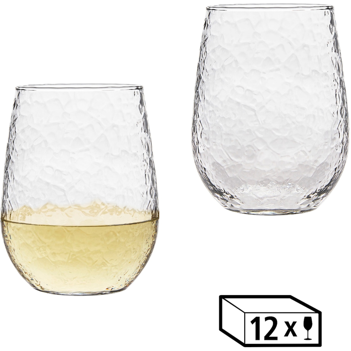 Libbey 12er Set Weinglas -STEMLESS- 451 ml, Ø 9 cm, H: 11,5 cm
