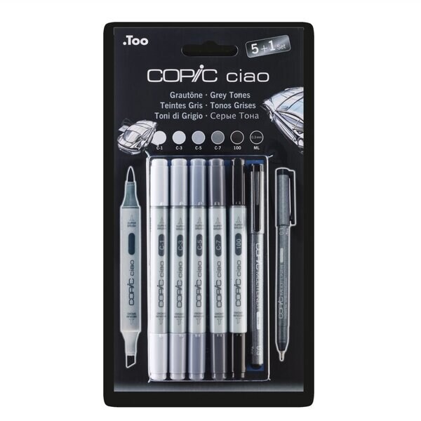 Marker Copic Ciao Grey Tones 5+1 Set