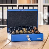 thumbnail of HMF 10015-05 Geldkassette mit Münzzählbrett, 30 x 24 x 9 cm, Blau