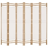 thumbnail of Décoshop26 - Paravent séparateur de pièce cloison pliante 6 panneaux 240 cm en bambou et toile crème DEC031193