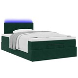 thumbnail of vidaXL Ottoman-Bett mit Matratze & LEDs Dunkelgrün 120x200 cm Samt