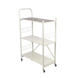 thumbnail of WellHome - Carrinho de armazenamento dobrável com 3 prateleiras e rodas na cor branca - 86x34,5x105 cm