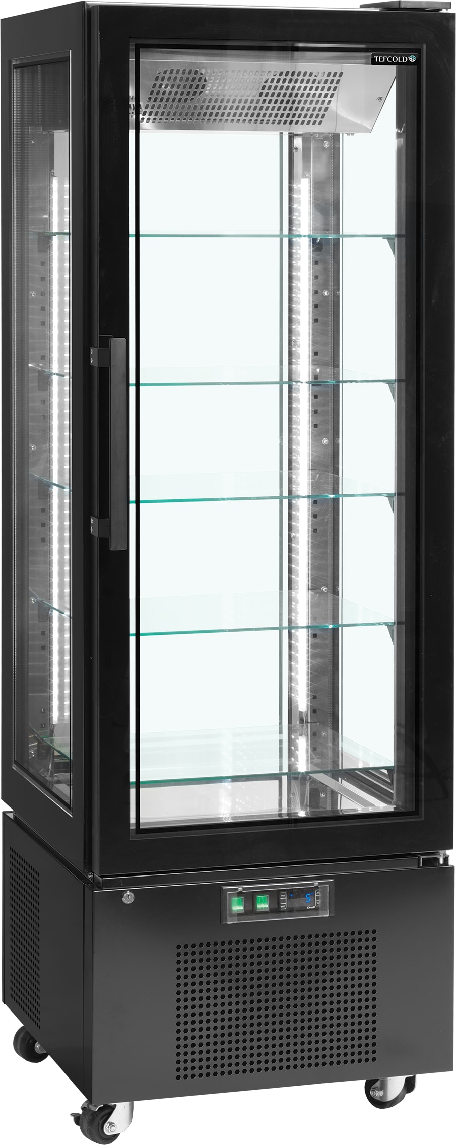 TEFCOLD Kühlvitrine (Kühlgerät)  UPD400-C 364l Schwarz / Glas