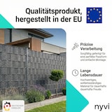 thumbnail of NYVI Polyrattan Sichtschutzstreifen Privafence 255x19 cm - Sichtschutz für Doppelstabmatten Zaun 5 Rollen Weiß