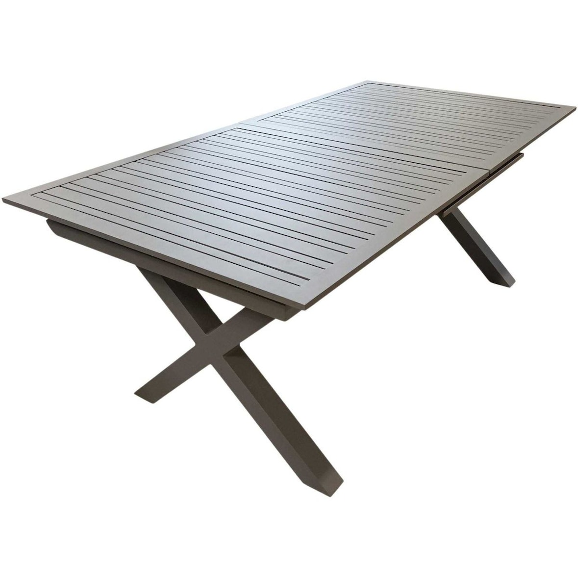 Table de jardin en aluminium avec rallonge automatique Floride quartz Dcb Garden
