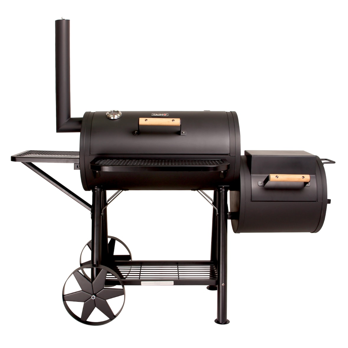 TAINO YUMA Massiver Smoker BBQ Grillwagen Holzkohle-Grill 90kg 3,5mm Offset