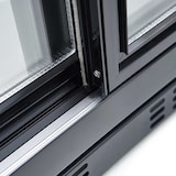 thumbnail of vaiotec barkoelkast zwart / 3 glazen schuifdeuren, hoogte 900 mm, 1350 x 520 mm
