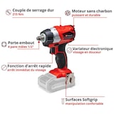 thumbnail of Einhell Akku-Schlagschrauber TE-CW 18 Li BL - solo LED Licht 1/2 Zoll Bit-Adapter