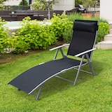 thumbnail of Outsunny Tumbona Plegable Respaldo Ajustable a 7 Niveles Almohada Acero