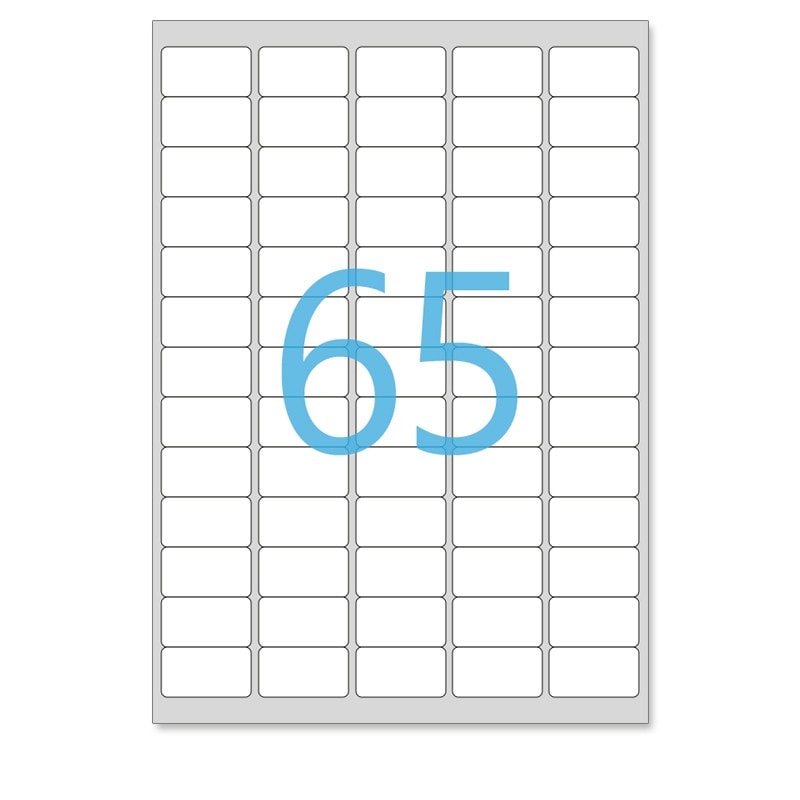 Lot de 100 Planches A4 de 65 étiquettes multi-usages MINI format 38,1 x 21,2 mm = 650 étiquettes