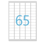 thumbnail of Lot de 100 Planches A4 de 65 étiquettes multi-usages MINI format 38,1 x 21,2 mm = 650 étiquettes