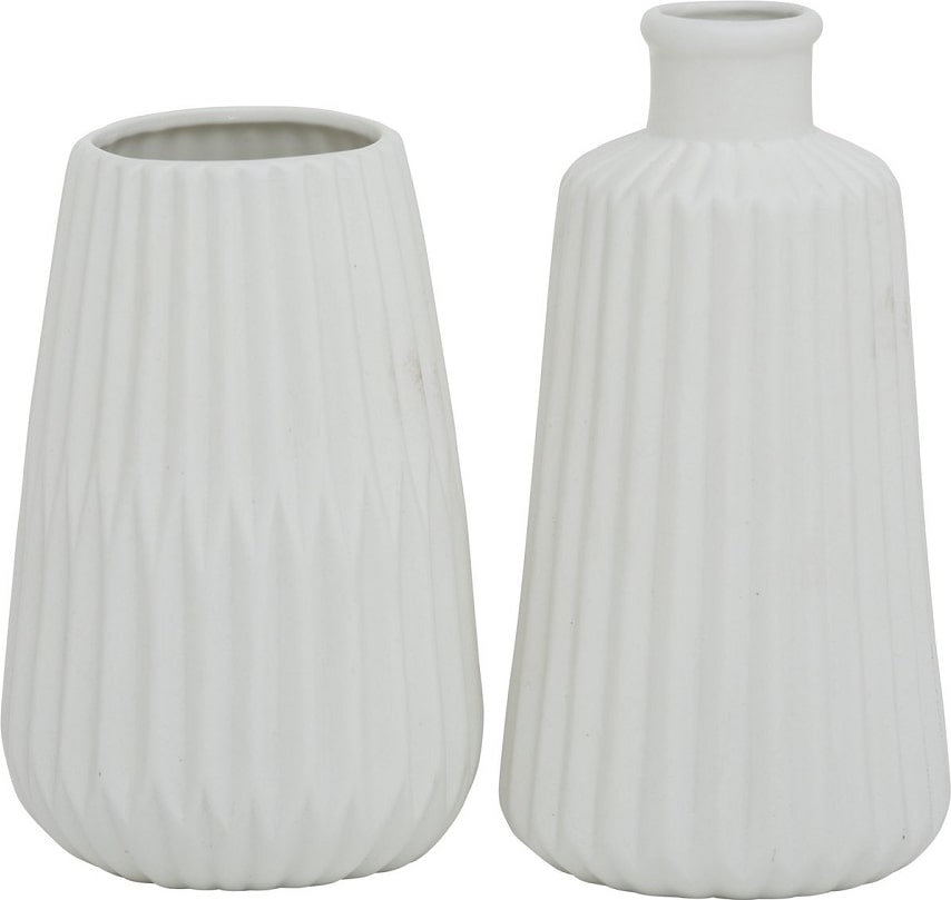 Vase Blumenvase Porzellan Esko weiß H 17 cm 2er Set