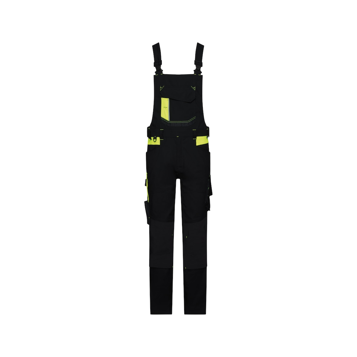DASSY® Ulsan Stretch-Latzhose, Logix, 4-Way-Stretch, Kniepolster EN 14404 schwarz/neongelb 46 STANDARD