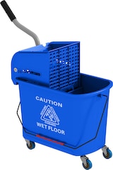 thumbnail of Reinigungswagen Mopp Eimer 60x27x71 cm 20 L mit Schleuder und Separator mit 4 Rollen Griff für sauberes und schmutziges Wasser Blau