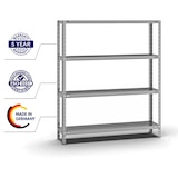 thumbnail of PROREGAL Fachbodenregal Schraubsystem | Grundregal | HxBxT 150x130x30cm | 4 Ebenen | Fachlast 200 kg | Beidseitig nutzbar | Verzinkt