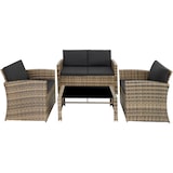 thumbnail of tectake Salon bas de jardin LUCQUES 4 places - marron naturel/gris foncé - 404916