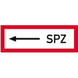 thumbnail of Schild SPZ linksweisend, Alu, 297x105 mm