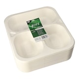 thumbnail of PAPSTAR 50 Siegelschalen, Zuckerrohr 3-geteilt 1350 ml 4,2 cm x 24,5 cm x 26,5 cm weiss