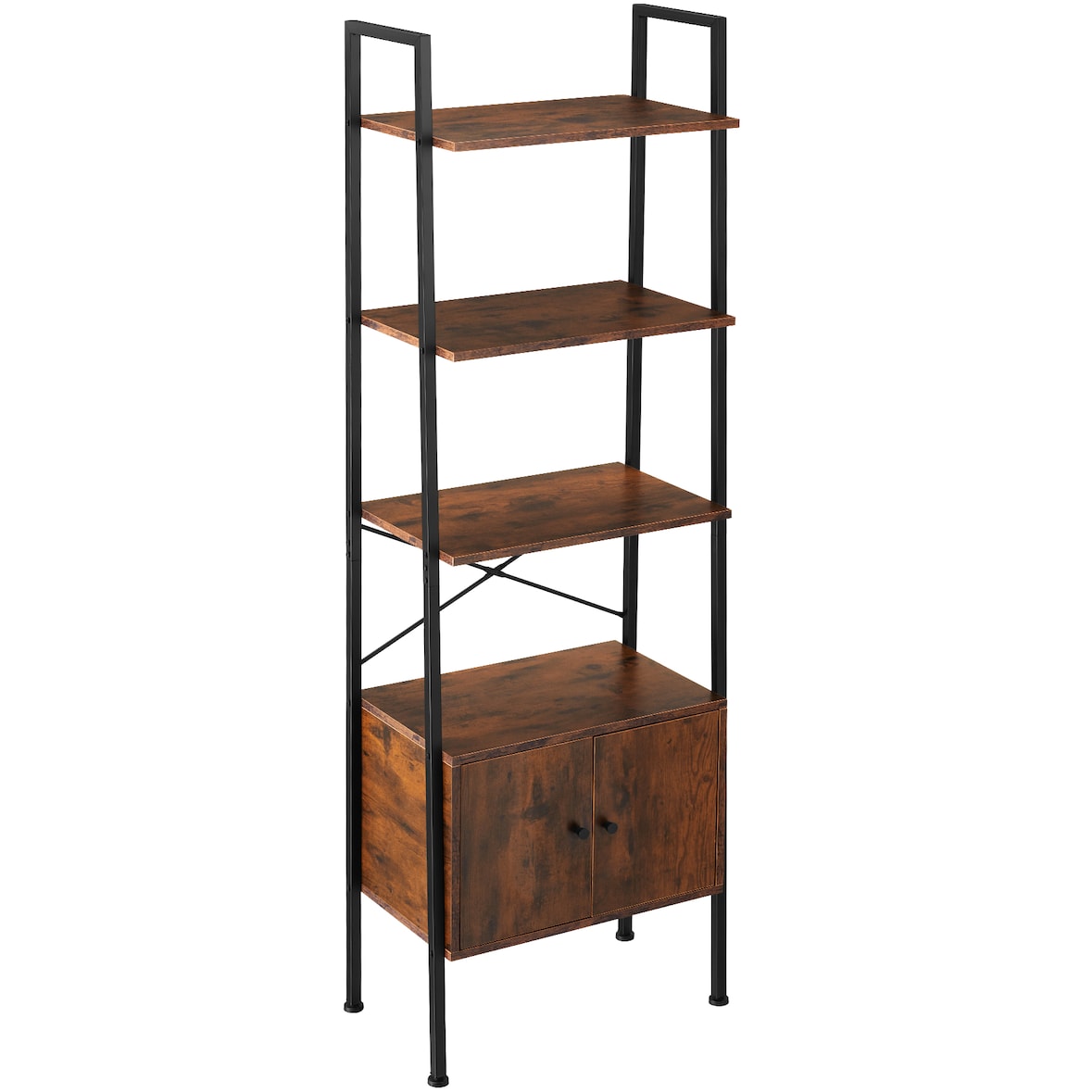 tectake Estantería Brentwood 57,5x34x173cm - Madera industrial oscura, rústica - 404706