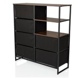 thumbnail of Kommode RAGALA 84x30x92cm 6 Schubladen 2 offene Fächer räuchereiche hjh LIVING