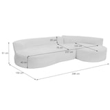 thumbnail of Sofa-Garnitur HWC-P19, 3-Sitzer Couch Loungesofa, Stoff/Textil Cord (370 g/m²) Liegefläche rechts ~ hellgrau