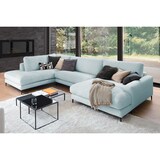 thumbnail of KAWOLA Sofa CARA Wohnlandschaft U-Form Cord hellblau Longchair rechts